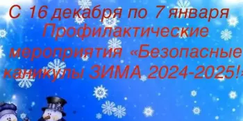 Безопасные каникулы - Зима 2024-2025